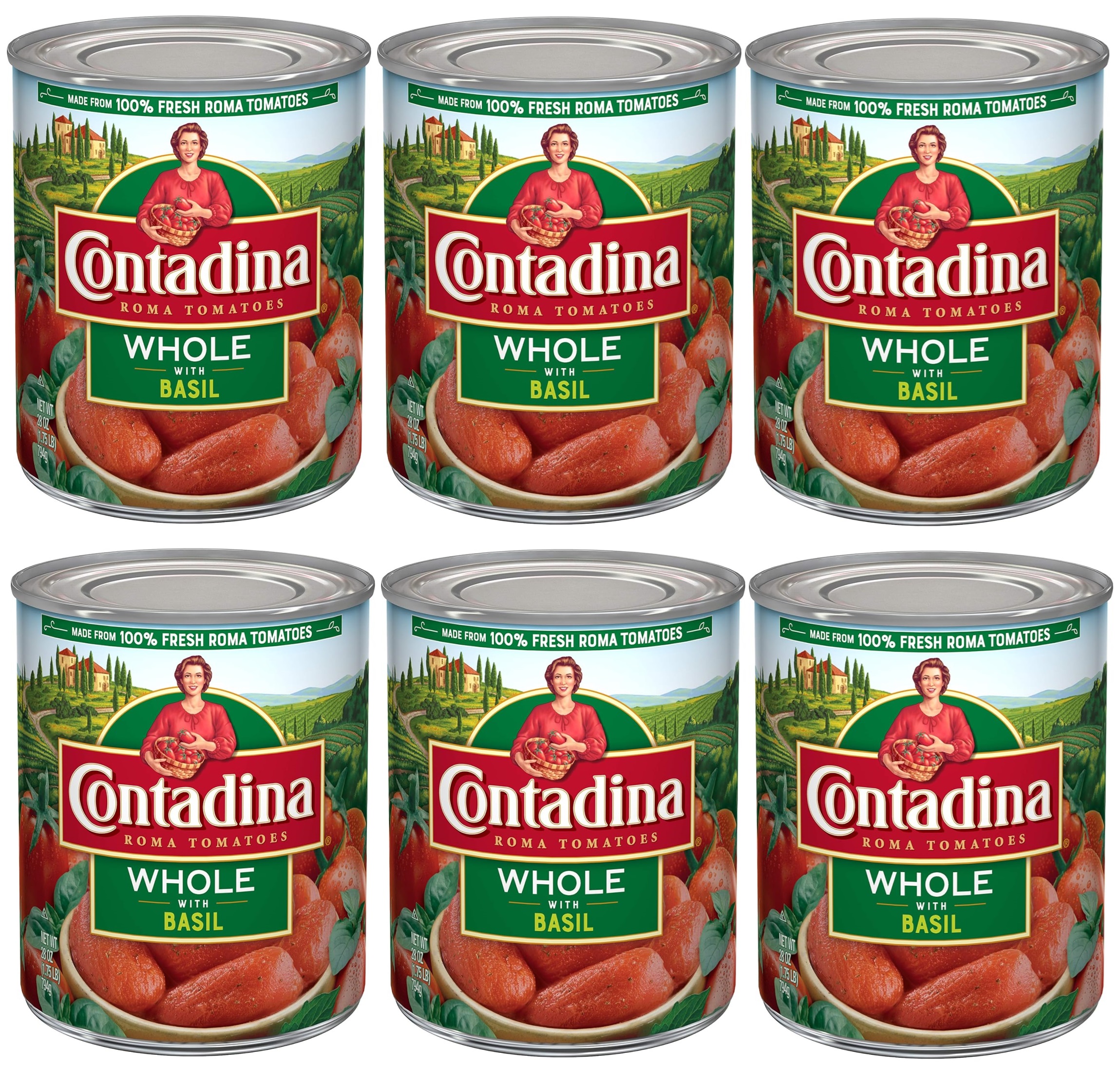 6-Count 28-Oz Contadina Whole Roma Tomatoes w/ Basil $6.90 w/ S&S + Free Shipping w/ Prime or on $35+