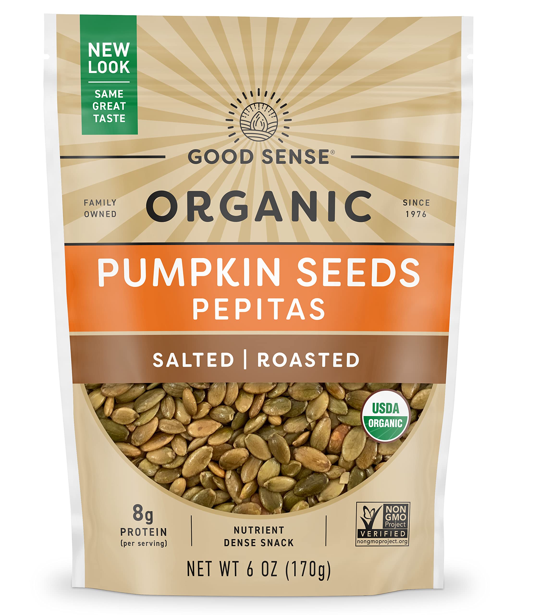 6-Oz Good Sense Roasted & Salted Organic Pumpkin Seeds (Pepitas) $3 + Free Shipping w/ Prime or on $35+