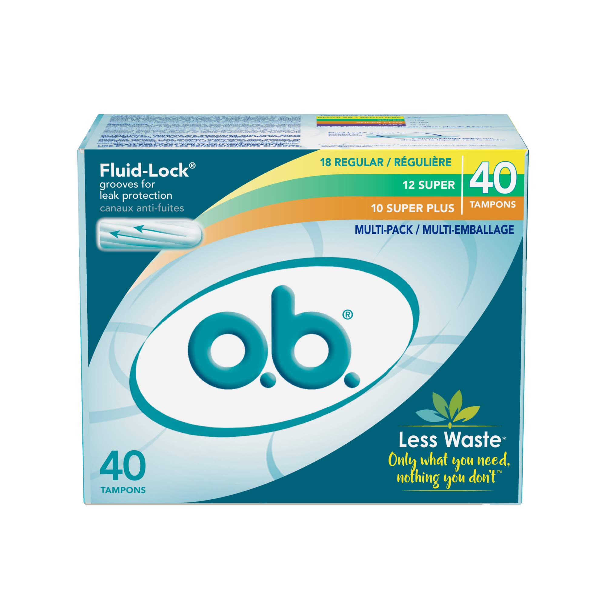 40-Count o.b. Original Non-Applicator Tampons (18 Regular, 12 Super, 10 Super Plus) $5.90 w/ S&S + Free Shipping w/ Prime or on $35+