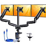 ErGear Dual-Gas Spring Arm Triple Monitor Stand Mount (Up to 27") $65 + Free Shipping