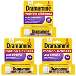 Dramamine Motion Sickness Tabs: 8-Ct Kids' Chewable 3 for $7.20, 8-Ct Less Drowsy 3 for $6.30 w/ Subscribe &amp; Save