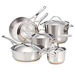 10-Piece Analon Nouvelle Copper Stainless Steel Cookware Set $125.30 + Free Shipping