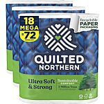 18-Count Quilted Northern Ultra Soft & Strong Toilet Paper Mega Rolls 2 for $25.85 w/ Subscribe &amp; Save + Free Shipping