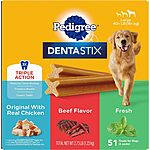 Select Accounts: 51ct Pedigree DENTASTIX Large Dog Dental Care Treats (Variety Pack) $10.05 w/ Subscribe &amp; Save