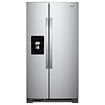 Whirlpool 24.6-cu ft Side-by-Side Refrigerator w/ Ice Maker, Water &amp; Ice Dispenser (Fingerprint Resistant Stainless Steel) $979 + Free Store Pickup at Lowe's or Shipping $29