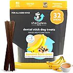 32-Count Shameless Pets Dental Stick Dog Treats (Banana Bone-Anza) $10.50, (The Tooth Berry) $11.05 &amp; More w/ S&amp;S + Free Shipping w/ Prime or on $35+
