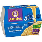 4-Count 2.6-Oz Annie's Classic Cheddar Deluxe Microwavable Mac &amp; Cheese Cups w/ Organic Pasta $3.85 + Free Shipping w/ Prime or on $35+