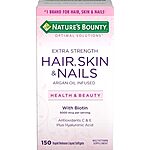 150-Count Nature's Bounty Extra Strength Hair, Skin &amp; Nails 5000mcg Biotin Rapid Release Liquid Softgels $7 + Free Shipping w/ Amazon Prime