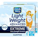 25-lbs (2x 12.5-lbs) Fresh Step Light Weight Clumping Cat Litter (Extreme) $12.55 &amp; More w/ Subscribe &amp; Save
