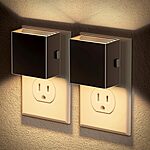 2-Pack JandCase 3000K Dimmable LED Wall Plug Night Lights w/ Sensor (various) $6