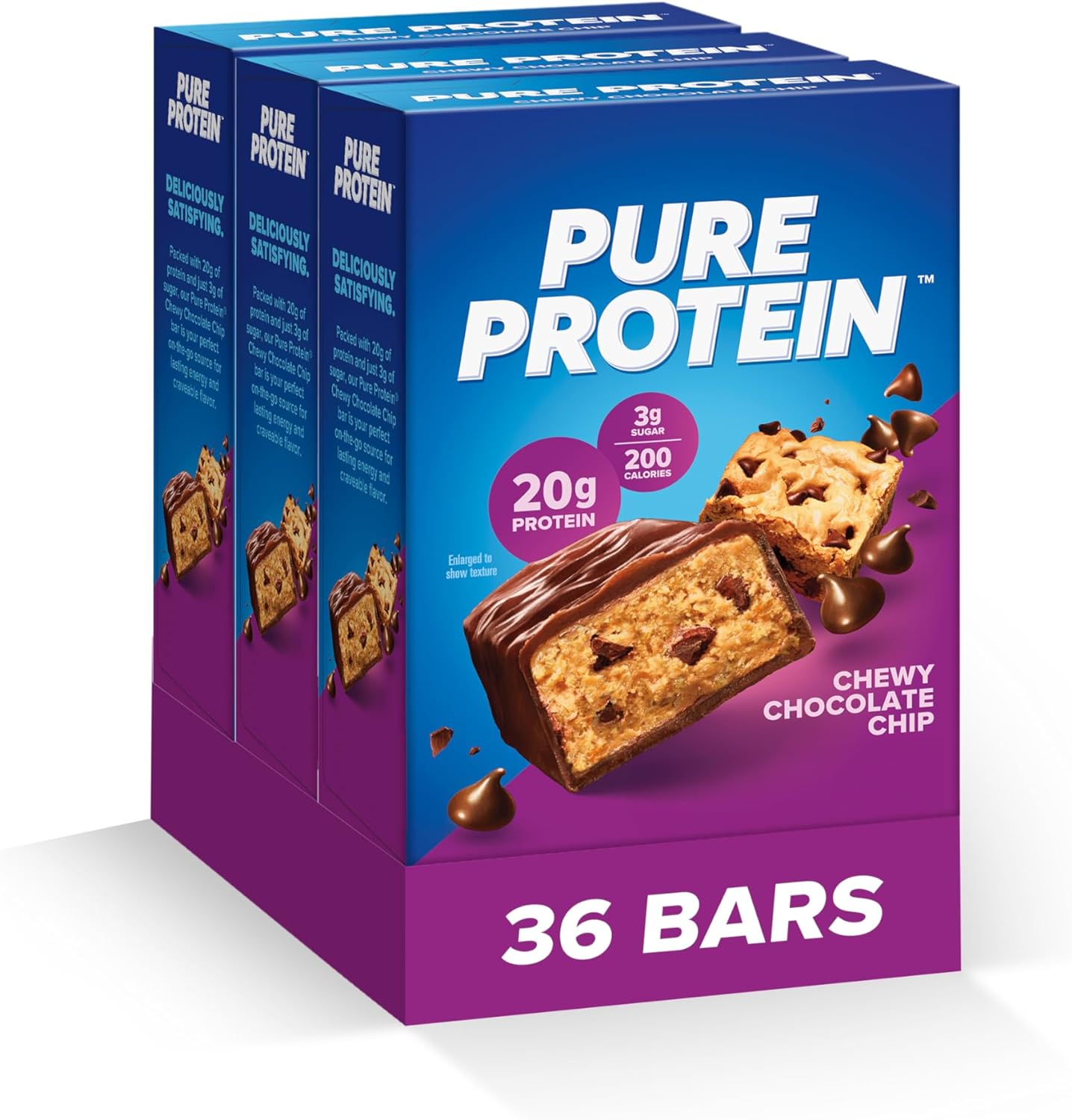 36-Count 1.76-Oz Pure Protein 20g Protein Bars (Chewy Chocolate Chip) + $10 Amazon Credit $40 w/ S&S + Free Shipping