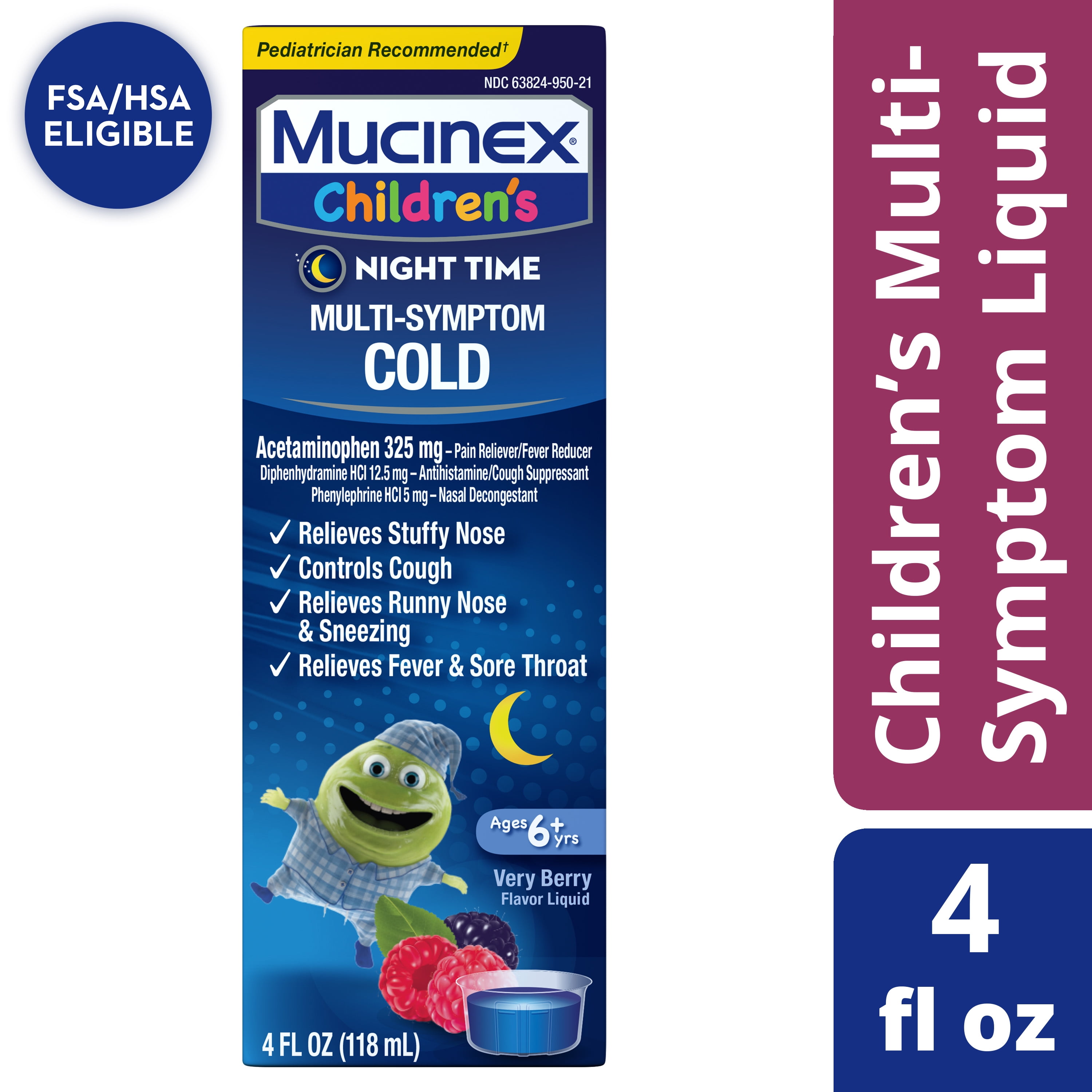 4-Oz Mucinex Children's Night Time Multi-Symptom Cold Medicine (Very Berry) $2.50 w/ S&S + Free Shipping w/ Prime or on $35+