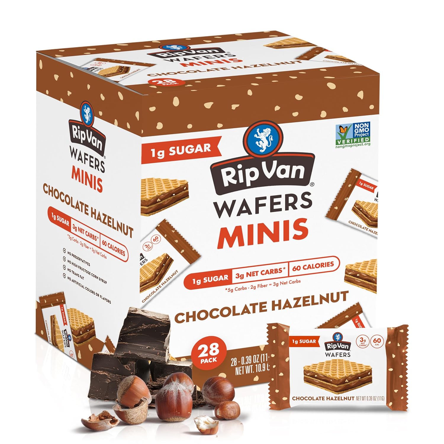 28-Count Rip Van Mini Wafer Cookies (Chocolate Hazelnut or Dark Chocolate) $11.25 w/ S&S + Free Shipping w/ Prime or on $35+