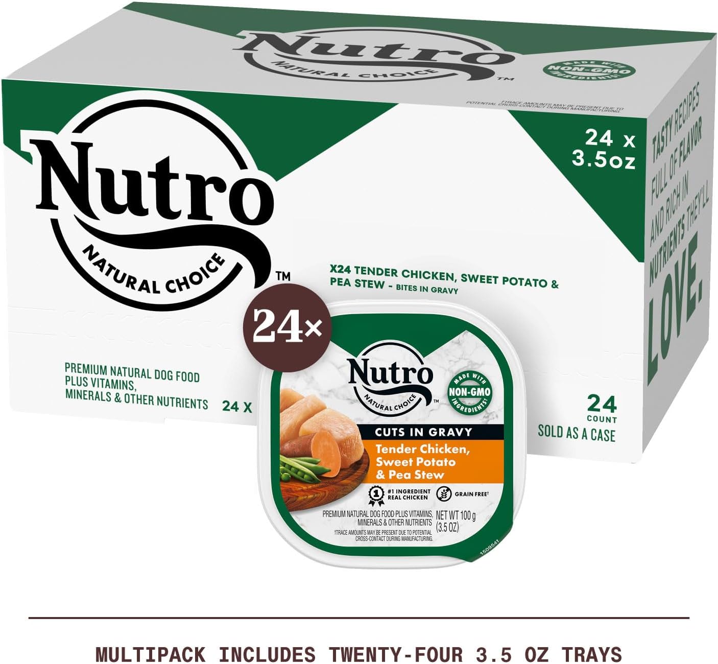 Select Amazon Accounts (YMMV): 24-Count 3.5-Oz NUTRO Adult Natural Grain-Free Wet Dog Food (Tender Chicken, Sweet Potato & Pea Stew) $21.85 & More w/ S&S + FS