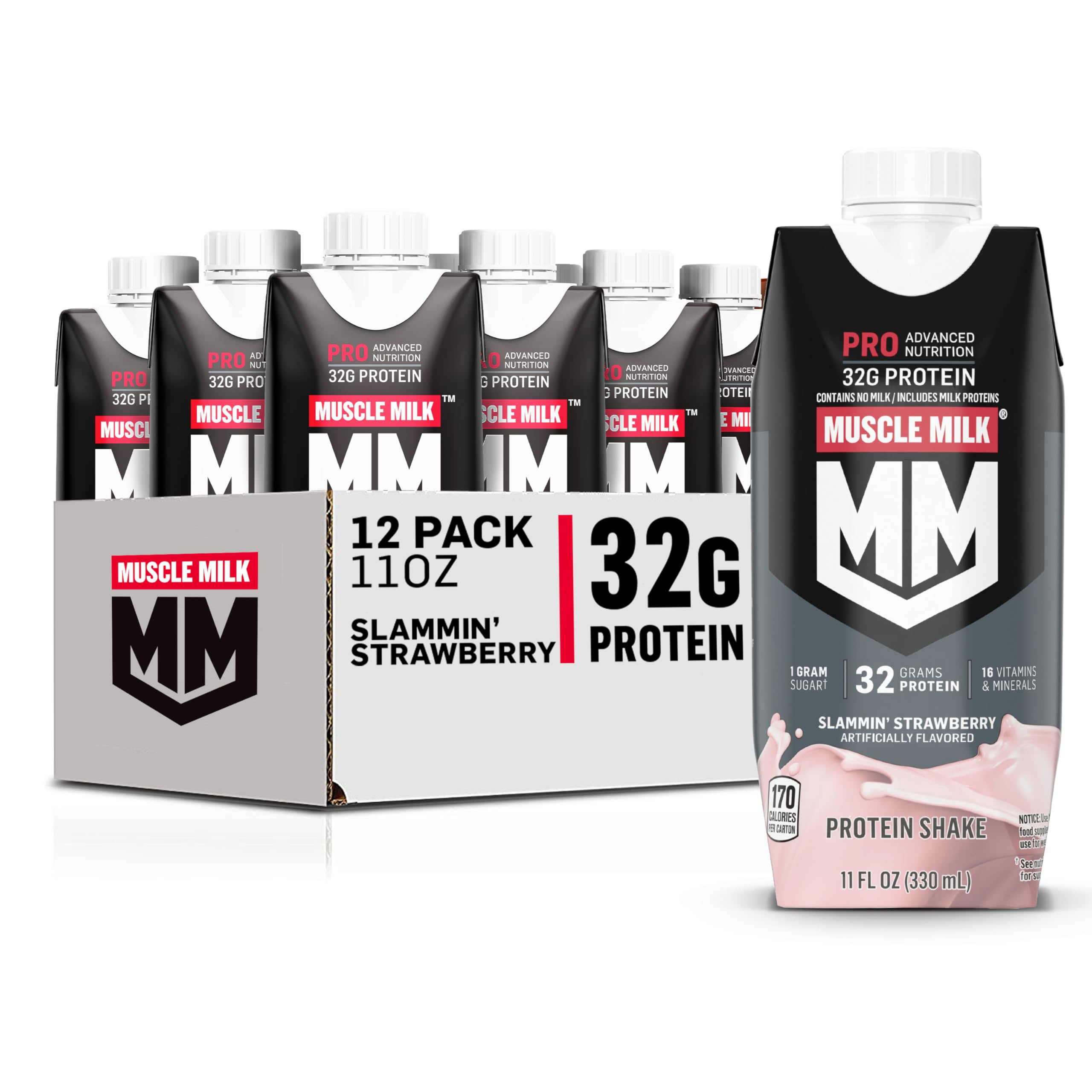 12-Count 11-Oz Muscle Milk Pro Advanced Nutrition 32g Protein Shake (Strawberry) $17.60 w/ S&S + Free Shipping w/ Prime or on $35+
