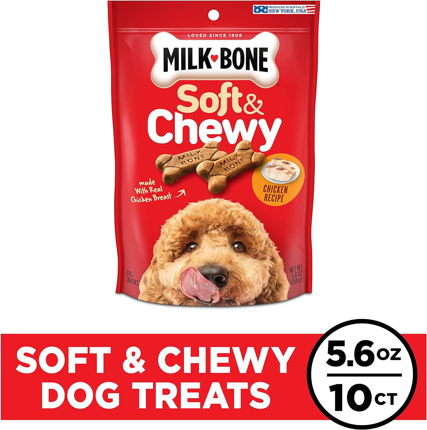 10-Pack 5.6-Oz Milk-Bone Soft & Chewy Dog Treats (Chicken) $19.90 w/ S&S + Free Shipping w/ Prime or on $35+