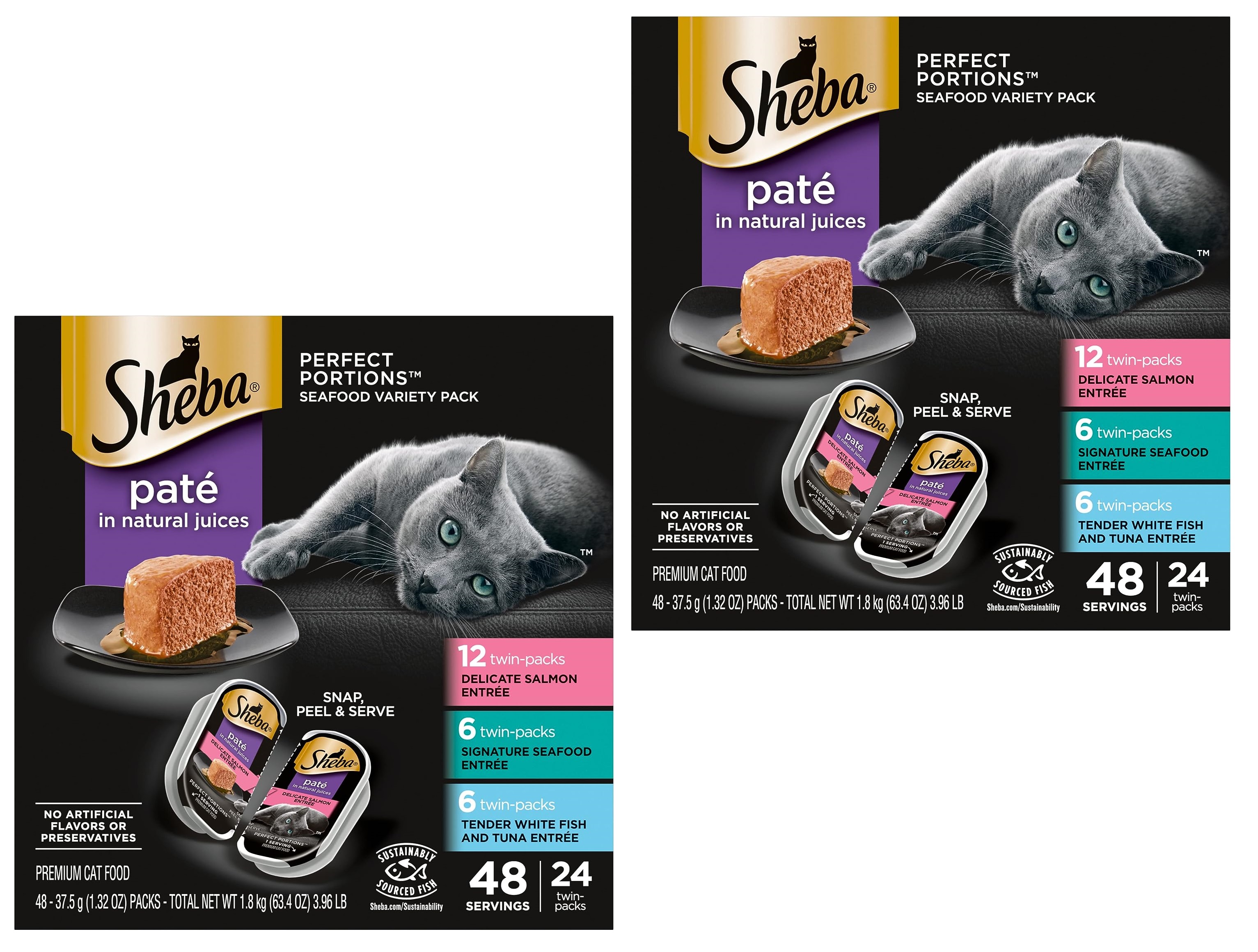 Select Amazon Accounts (YMMV): 96-Count 1.32-Oz Sheba Perfect Portions Pate Wet Cat Food Tray (Variety) $31.35 & More w/ S&S + Free Shipping