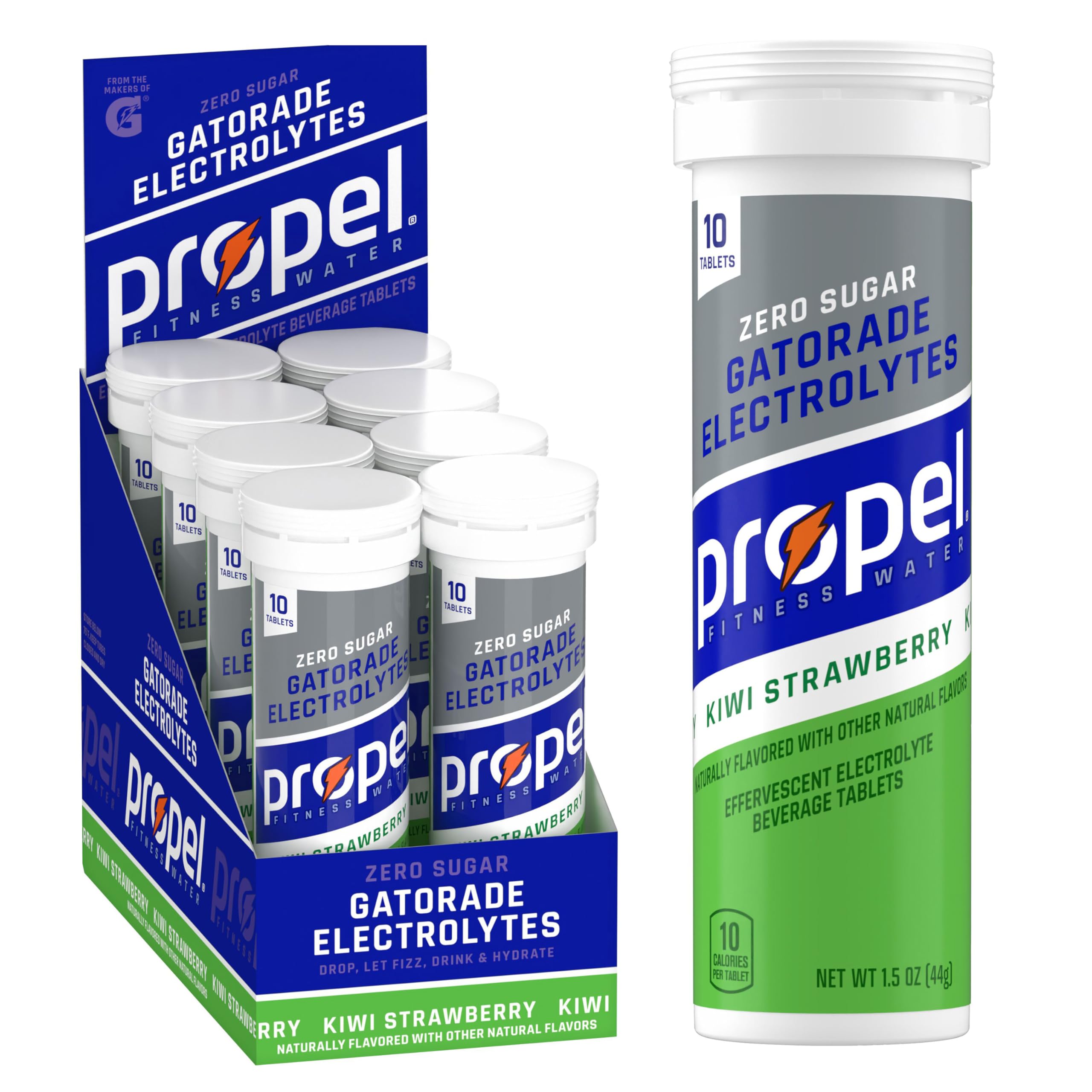 Propel Fitness Water Zero Sugar Electrolyte Tablets: 80-Count (Kiwi Strawberry or Berry) $18.90, 120-Count (Grape) $21.60 w/ S&S + Free Shipping w/ Prime or on $35+