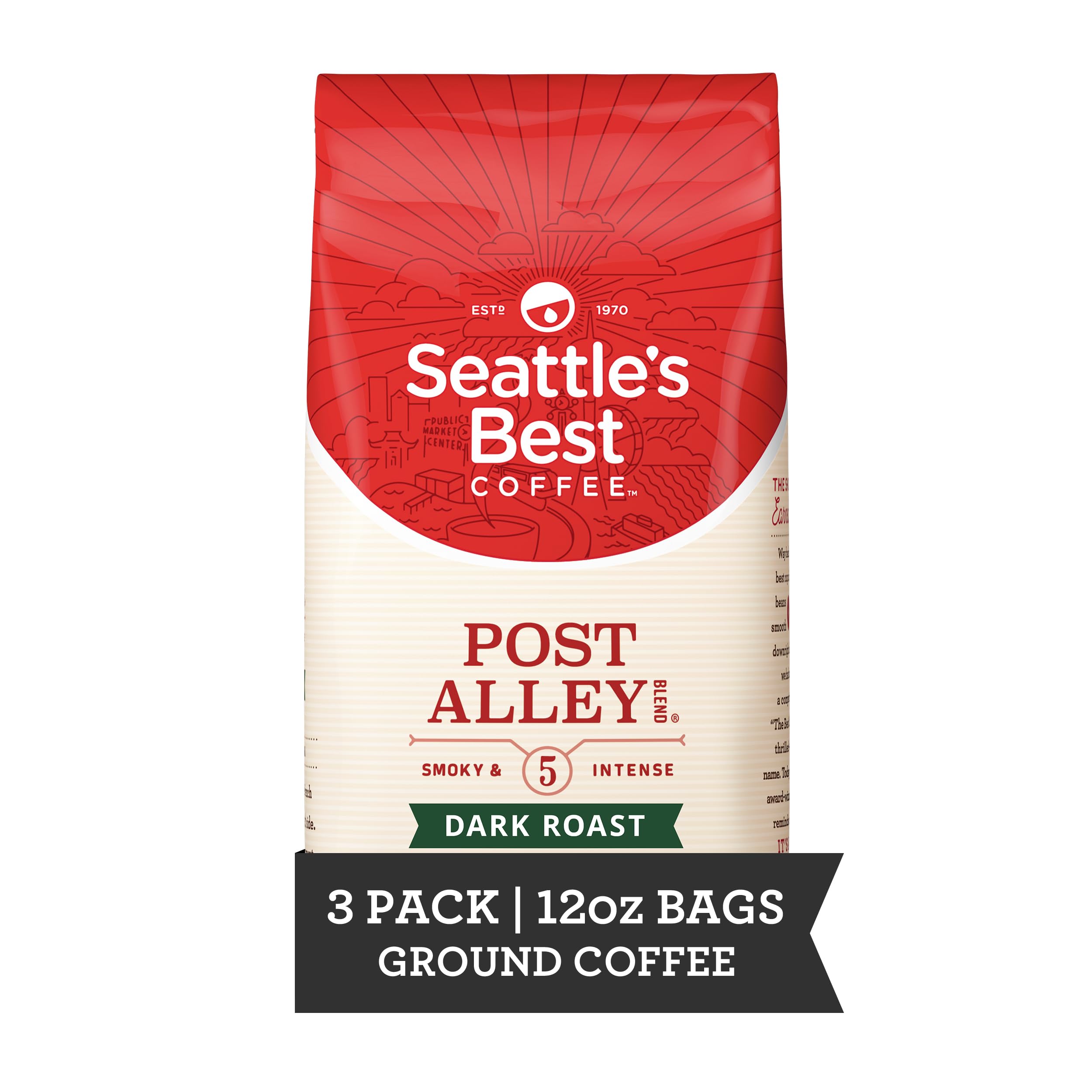 3-Pack 12-Oz Seattle's Best Coffee Post Alley Blend Ground Coffee (Dark Roast) $7.85 w/ S&S + Free Shipping w/ Prime or on $35+