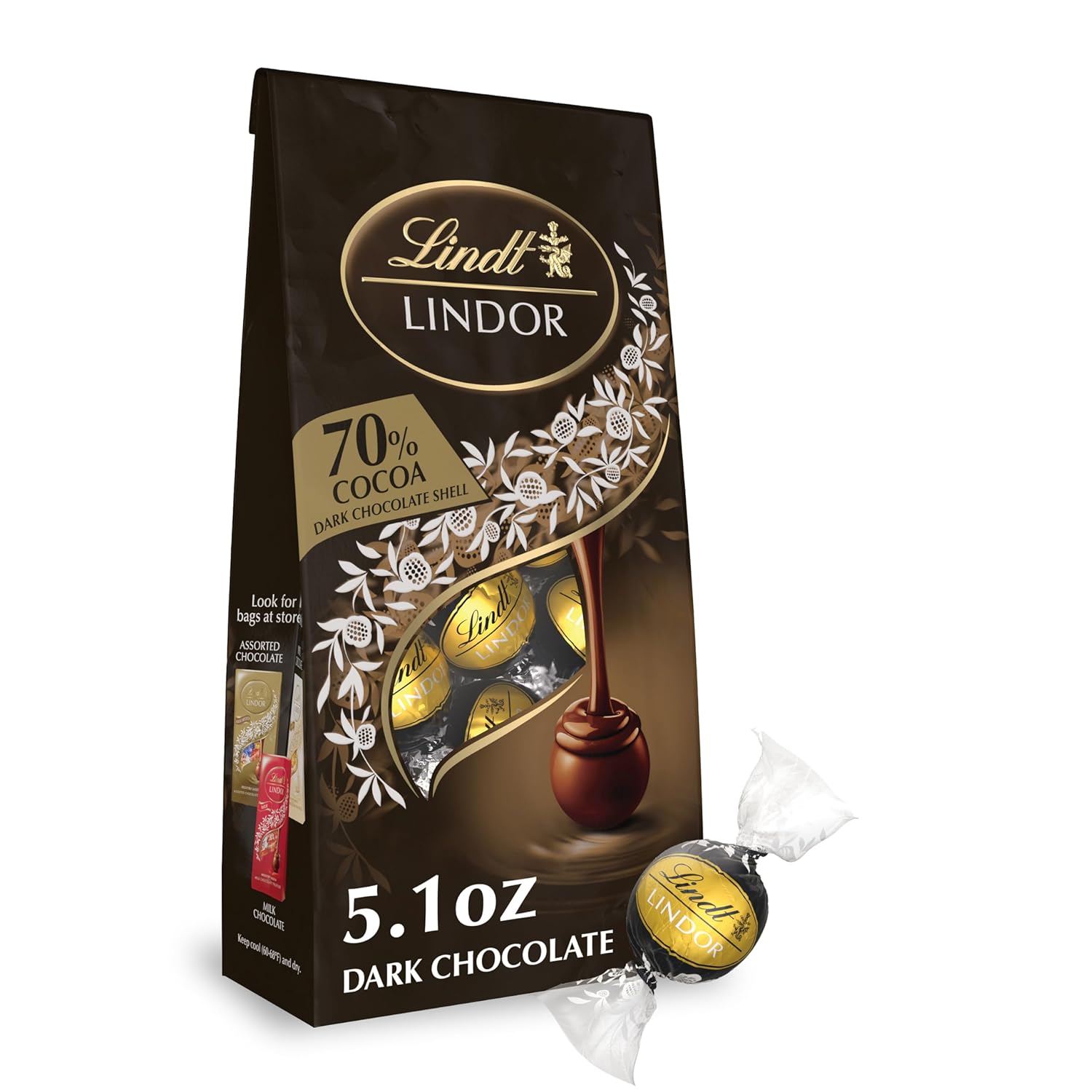 6-Pack 5.1-Oz Lindt Lindor Chocolate Truffles: 70% Extra Dark Chocolate $10, Fudge Swirl Milk Choclate $12 + Free Shipping w/ Amazon Prime