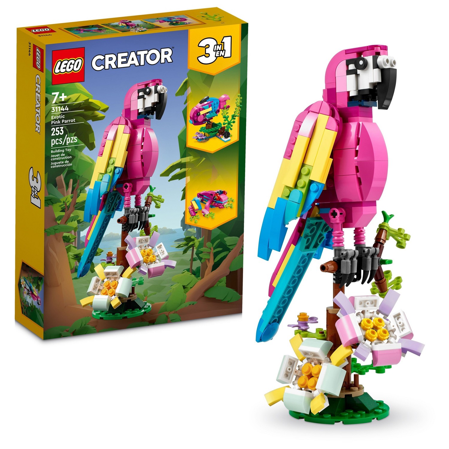 253-Piece LEGO Creator Exotic Pink Parrot 3-in-1 Building Toy Set $16 + Free Store Pickup at Target or FS on $35+