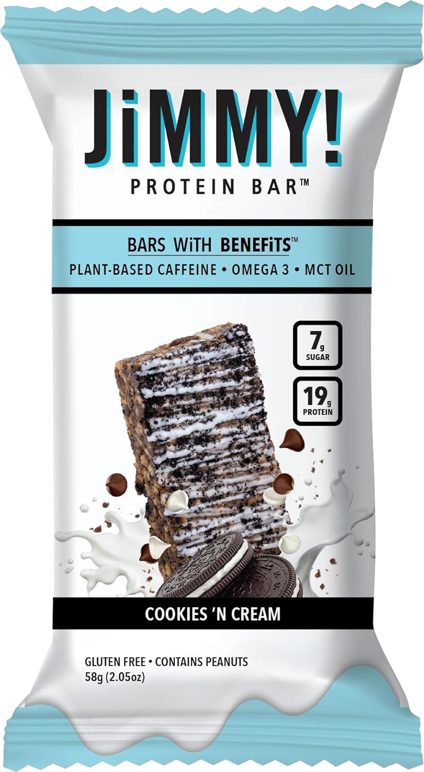 Select Amazon Accounts (YMMV): 12-Count Jimmy! 19g Protein Bar (Cookies 'N Cream) $8.40 & More w/ S&S + Free Shipping w/ Prime or on $35+