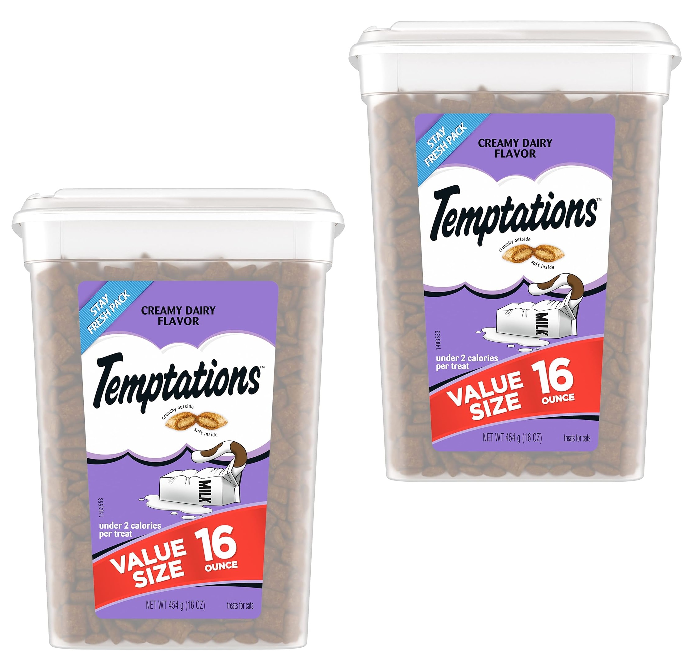 Select Amazon Accouns (YMMV):16-Oz Temptations Classic Crunchy & Soft Cat Treats (Creamy Diary or Savory Salmon) 2 for $10.20 ($5.10 each) & More w/ S&S + FS w/ Prime or on $35+