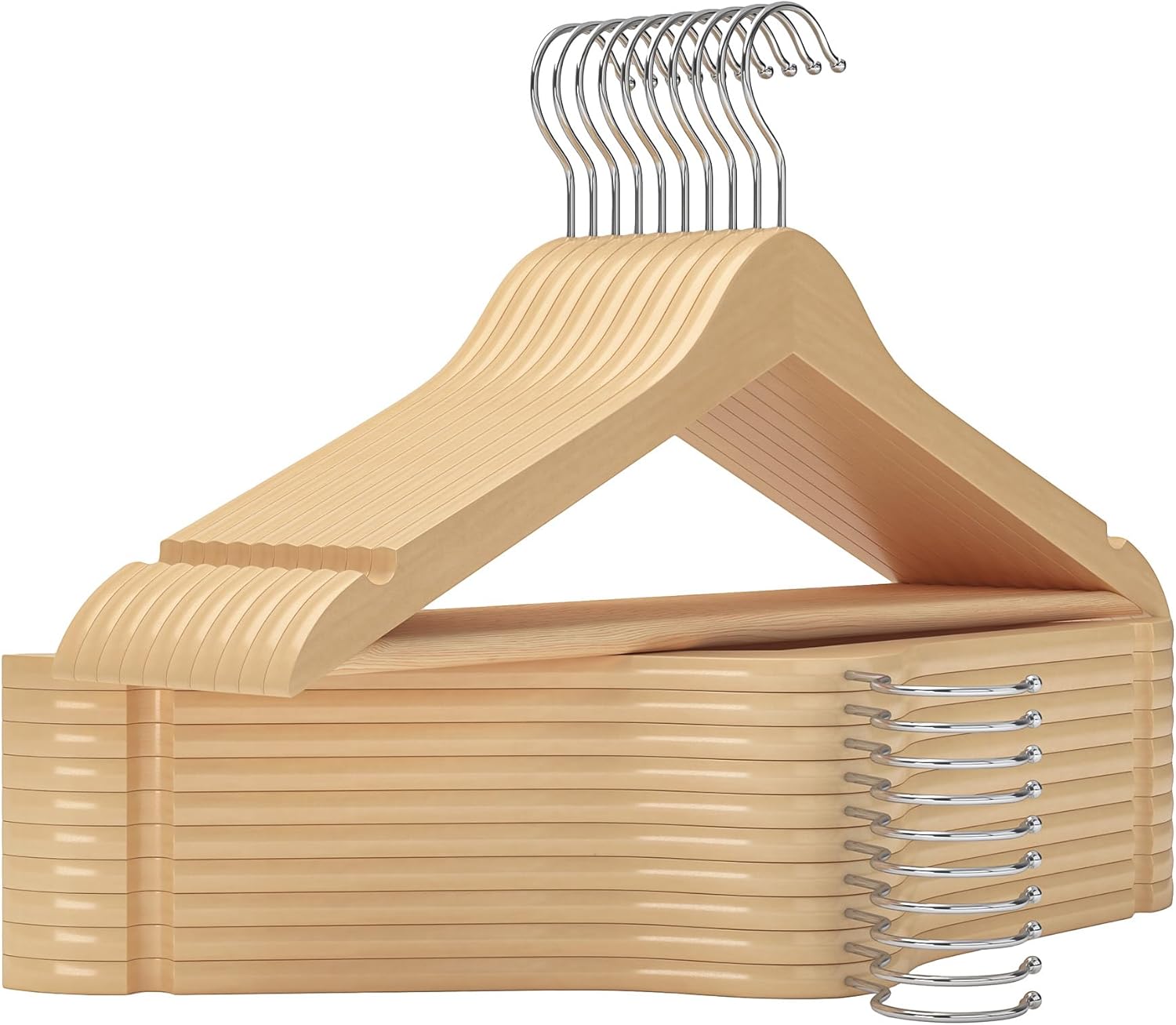 20-Pack StorageWorks Wooden Clothes Hangers (Natural Wood Color) $11.65, 30-Pack (2 colors) $17.48 + Free Shipping w/ Prime or on $35+