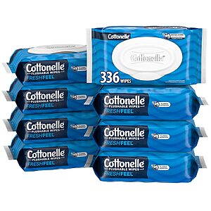 8-Pack 42-Count Cottonelle Freshfeel Flushable Wet Wipes $  11.85 w/ S&S + Free Shipping w/ Prime or on $  35+