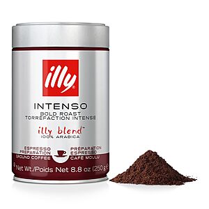illy Coffee: 8.8-Oz Ground Coffee (Intenso) $7.10, Whole Bean (Intenso) $8.25, 6-Pack 8.8-Oz Ground Coffee (Classico) $37.10 & More w/ S&S 