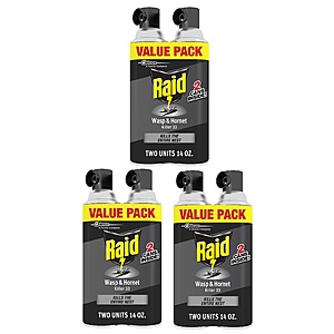 6-Count 14-Oz Raid Wasp & Hornet Killer Spray + $10 Amazon Credit $26.50 w/ Subscribe & Save