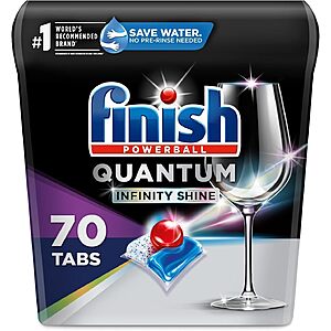 70-Count Finish Powerball QUANTUM Infinity Shine Dishwasher Detergent Tablets $15.60 w/ Subscribe & Save