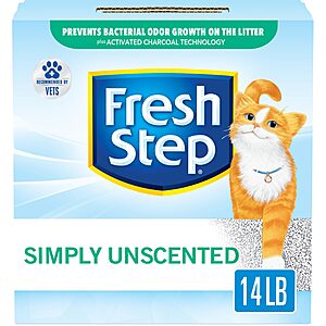 14-lbs Fresh Step Simply Unscented Clumping Cat Litter $5.85 w/ Subscribe & Save