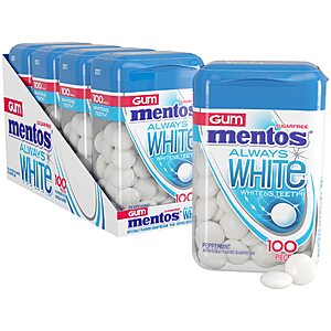 4-Pack 100-Count Mentos Always White Sugar-Free Chewing Gum w/ Xylitol (Peppermint) $7.70 W/ S&S + Free Shipping w/ Prime or on $35+