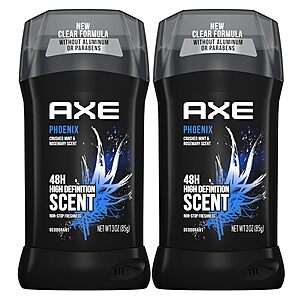 2-Pack 3oz AXE Phoenix Dual Action Deodorant Stick (Aluminum Free) .20 w/ Subscribe & Save