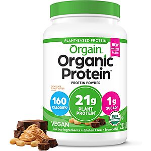 2.03-lbs Orgain Organic Vegan 21g Protein Powder (Chocolate Peanut Butter) .60 & More w/ Subscribe & Save