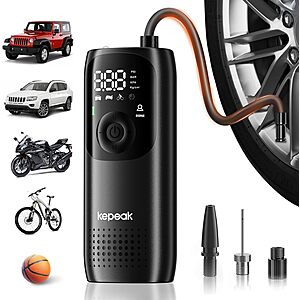 Kepeak 150 PSI Portable Tire Inflator / Air Compressor $17 & More + Free Shipping