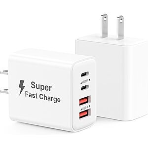 2-Pack 4-Port Matestar USB A / C Wall Chargers $7 