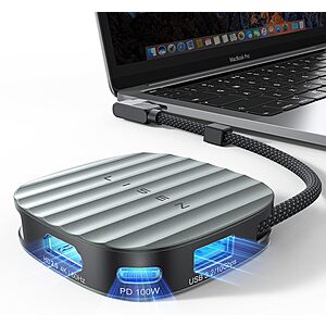 LISEN 3-in-1 USB-C to HDMI Adapter (HDMI 4K 60Hz, USB-C 100W PD, USB-A 10Gbps) 