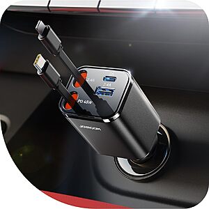 Prime Members: 84W Joyroom 4-in-1 Retractable USB-C + Lightning Car Charger $11.04 + Free Shipping