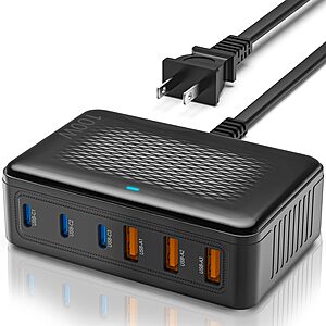 100W hibiker 6-Ports GaN Charger Block $11.99 + Free Shipping w/ Prime or on $35+