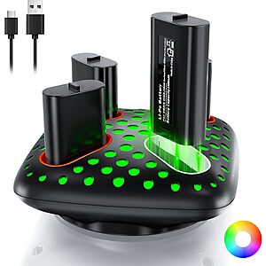 4-Pack AceGamer 5180mWh Xbox Controller Rechargeable Batteries & Charger Dock 