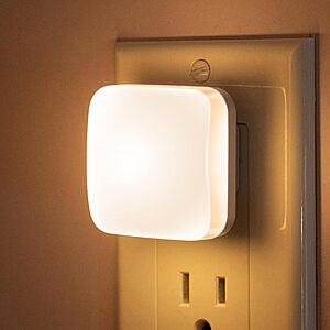2-Pack Briignite LED Wall Plug Night Lights w/ Sensor (3000K Cream, 5000K White or Blue) $4.99 + Free Shipping w/ Prime or on $35+