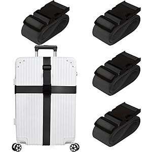 4-Pack Chelmon Heavy Duty TSA Approved Luggage Straps for Suitcases (various) $6.10