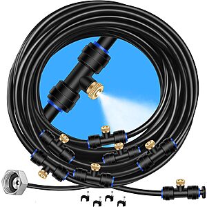 75' Goxawee Misting System w/ 28 Brass Mist Nozzles & 3/4" Brass Adapter $20 & More