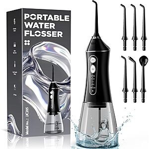 Reure 320ml Cordless Portable Rechargeable Water Dental Flosser (Black) $8.99 + Free Shipping w/ Prime or on $35+