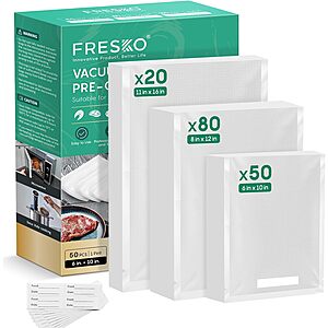 150ct FRESKO Vacuum Sealer Bags (20x 11