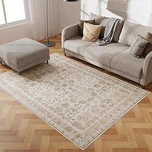 5'x7' Keydol Washable Faux Wool Low Pile Area Rug (Yellow or Green) .49 + Free Shipping w/ Prime or on +