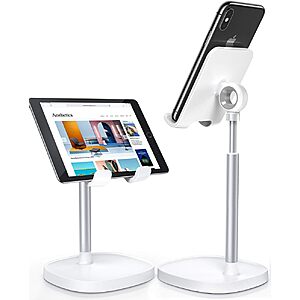 LISEN Adjustable Cell Phone Stand for Desks (White) $6.69 + Free Shipping w/ Prime or on $35+