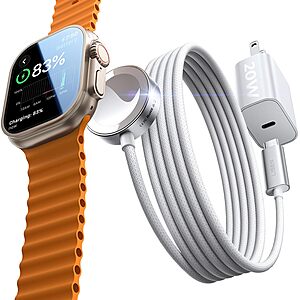 Prime Members: 3.3' LISEN 5W Magnetic Apple Watch Charger w/ 20W USB-C Wall Adapter $9.99 + Free Shipping